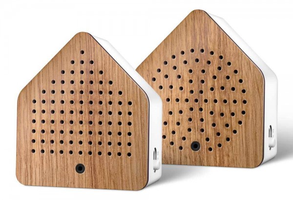 Zirpybox Holz Grillen-Zirpen Grashüpfer mit Bewegungsmelder Akku USB weiß