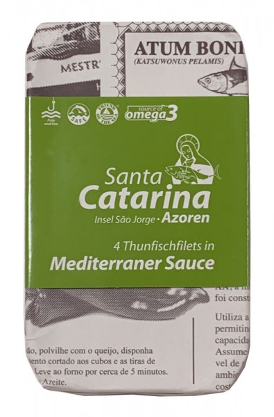 Santa Catarina Thunfischfilets in Olivenöl und Gemüse (Molho Cru) - Dose 120 g