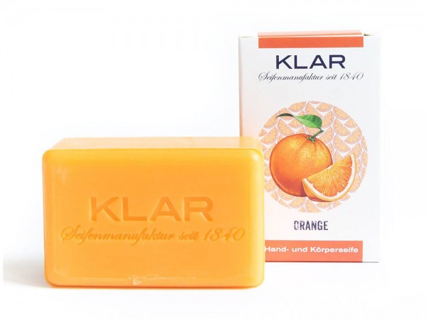 KLAR Seife Orange Orangenseife (palmölfrei) Hand- und Körperseife 100g
