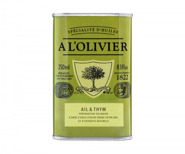 A L'Olivier Olivenöl mit frischem Knoblauch &amp; Thymian 250ml