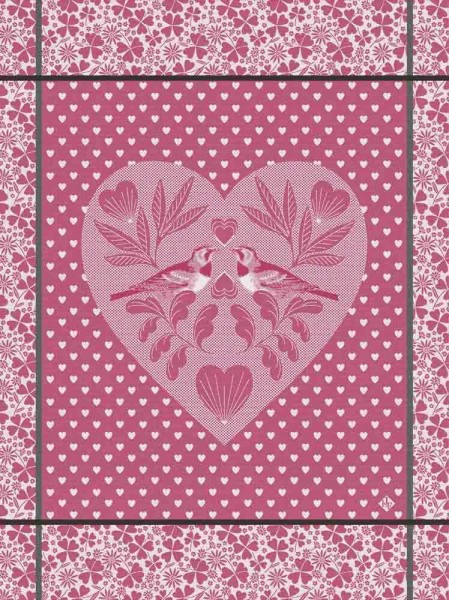 Le Jacquard Français Geschirrtuch Amour Pivoine Pink 60x80 Baumwolle