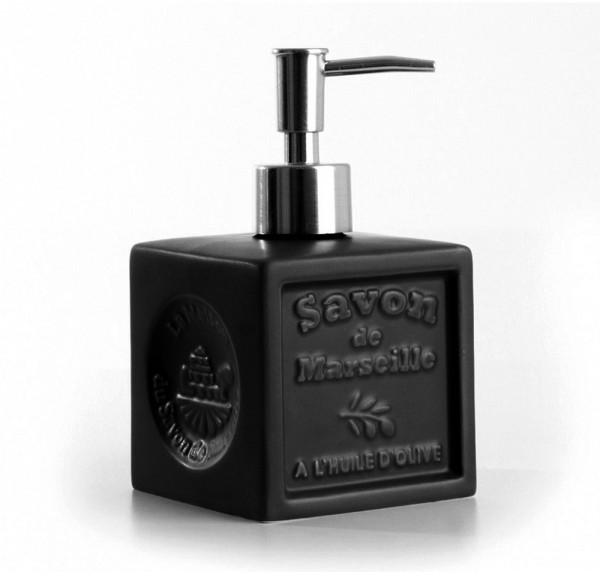Seifenspender Savon de Marseille Keramik Schwarz Matt