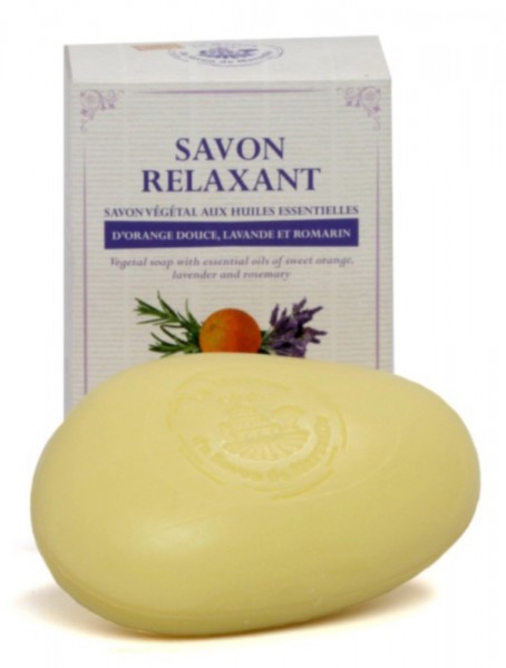 Natürliche Seife Savon Relaxant ohne EDTA süße Orange Lavendel und Rosmarin 150g
