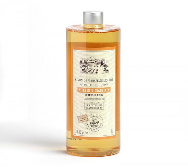 Flüssigseife Fleur d&#039;Oranger (Orangenblüte) mit Bio-Olivenöl 1L