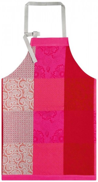 Le Jacquard Français Schürze Fleurs de Kyoto Cerise Rot 90x96 Baumwolle