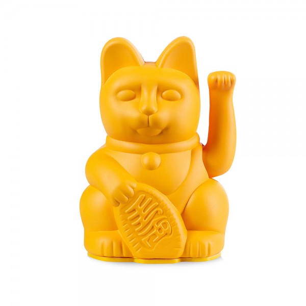 DONKEY Winkekatze Dunkelgelb Maneki Neko Lucky Cat Mini Glücksbringer 9,8cm
