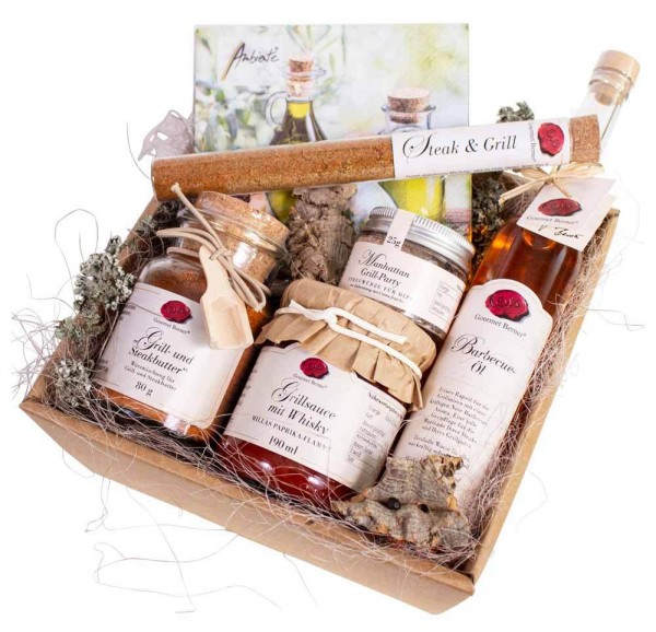 Gourmet Berner Geschenkbox Grillabend Präsent Geschenkkorb Grill-Party