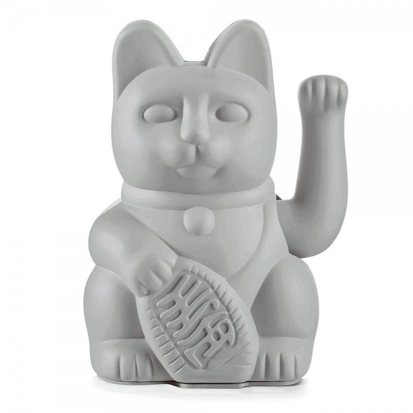 DONKEY Winkekatze Grau Maneki Neko Lucky Cat Glücksbringer 15cm