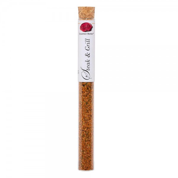 Gourmet Berner Steak &amp; Grill Gewürzmischung in Vitro Reagenzglas mit Korken 20g