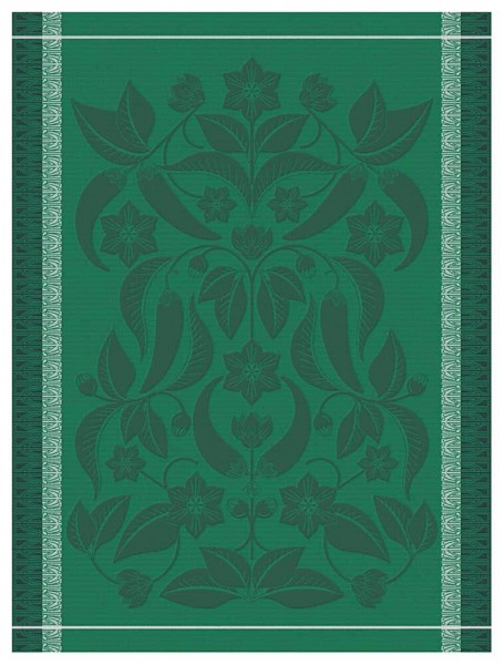 Le Jacquard Français Geschirrtuch Piments Vert Grün 60x80 Baumwolle