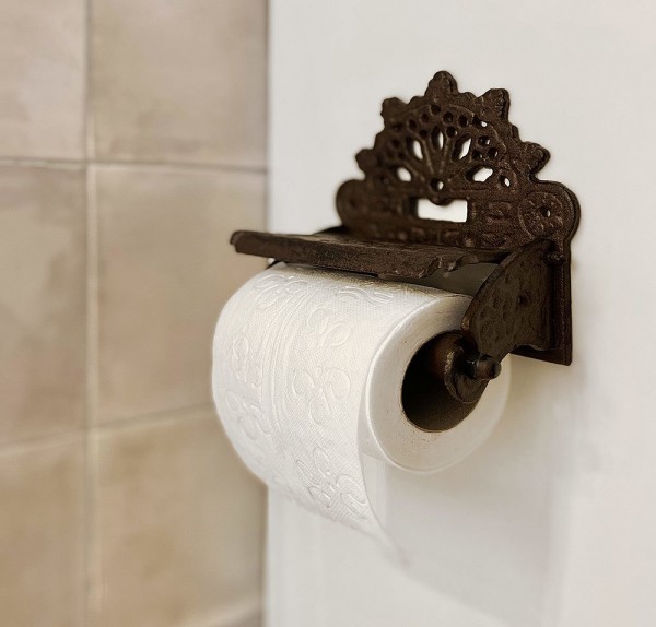 Toilettenpapierhalter Nostalgie Gusseisen Rustikal Antik-Stil Braun