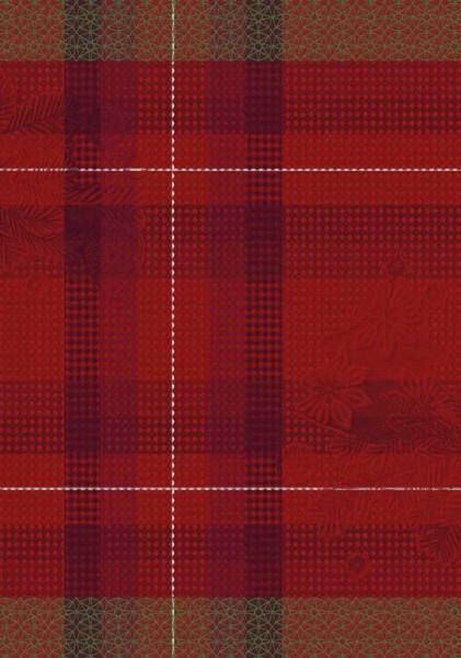 Le Jacquard Francais Geschirrtuch Hiver en Ecosse Kilt Rot 60x80 Baumwolle