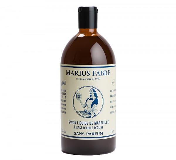Marius Fabre Flüssigseife Nature (ohne Parfumzusätze) Bio-Olivenöl 1L