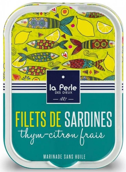 La Perle des Dieux Sardinen Filets mit Thymian und Zitrone - Dose 115 g