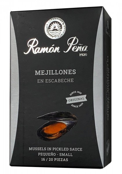 Ramon Pena Kleine Miesmuscheln Mejillones en Escabeche 16/20 - Dose 110 g